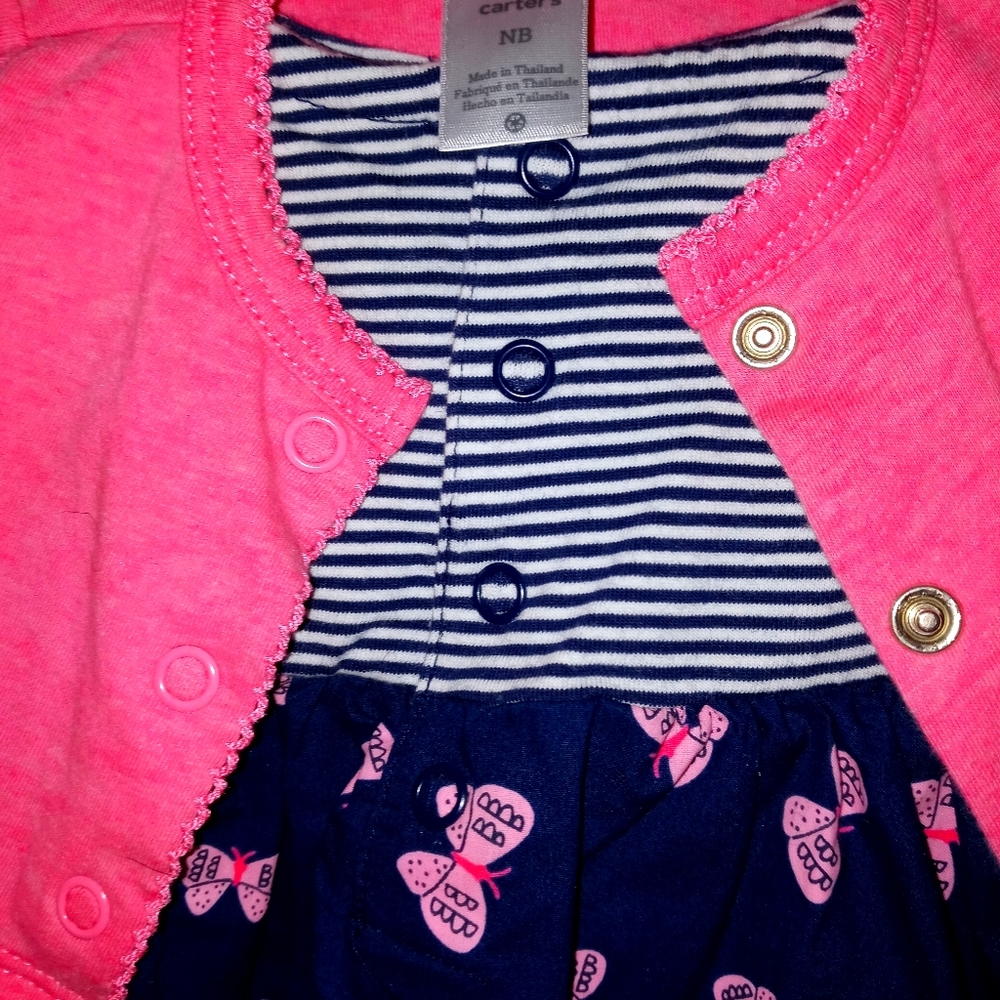 Girls NB dress w cardigan